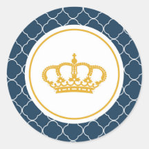 Koningsblauwe Kleine Prins Kroon Sticker