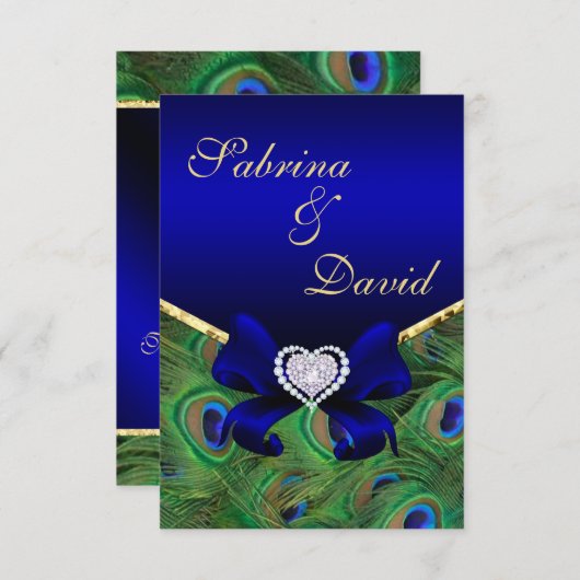 Koningsblauwe Pauw Ontvangstkaart Informatiekaartje (Voorkant / Achterkant)