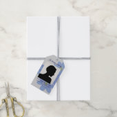 Koningsblauwe rouwlint stickerlabels cadeaulabel (Met Touw)