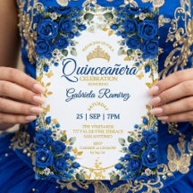 Koningsblauwe Rozen Quinceañera Gouden Vlinders