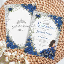 Koningsblauwe Rozen Quinceañera Zilveren Vlinders