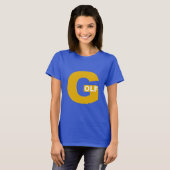 Koningsblauwe T-shirt voor vrouwen DESIGN GOLF (Voorkant volledig)