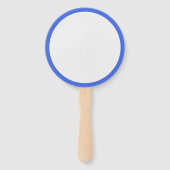 Koningsblauwe ventilator met witte rand – Op maat  Handwaaier (Achterkant)