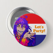 Koningsdag anime ronde button 7,6 cm (Voorkant /achterkant)