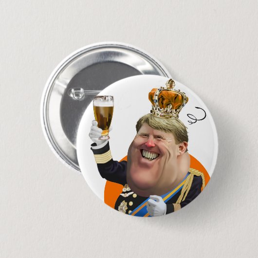 Koningsdag Willem Alexander button (Voorkant /achterkant)