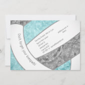 koningsfeest met aqua gray girly volleyball kaart (Achterkant)