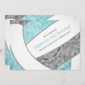 koningsfeest met aqua gray girly volleyball kaart (Voorkant / Achterkant)