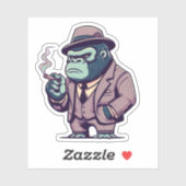 koningsgorilla, maffia gorilla, sticker (Vel)