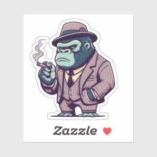 koningsgorilla, maffia gorilla, sticker