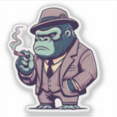 koningsgorilla, maffia gorilla, sticker (Voorkant)