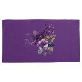 Koningsgrootte Paarse bloemontwerp Kussensloop (Voorkant-Rechts)