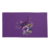 Koningsgrootte Paarse bloemontwerp Kussensloop (Achterkant-Links)