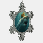 koningshaai tin sneeuwvlok ornament (Links)