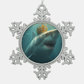 koningshaai tin sneeuwvlok ornament (Voorkant)