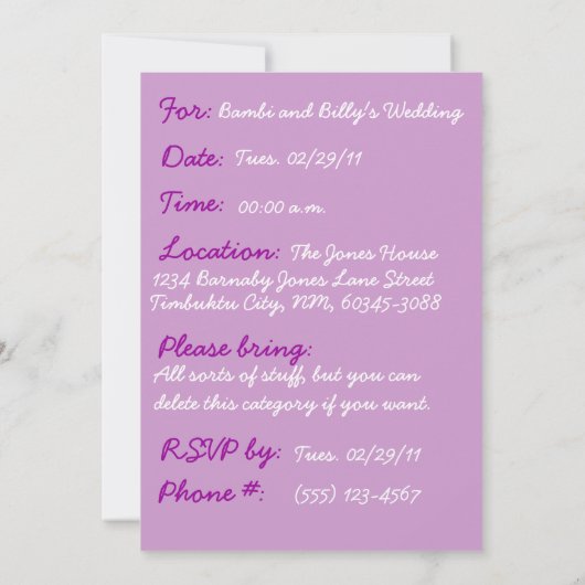 Koningskonijnen - Informele bruiloft Kaart (Achterkant)