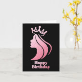 Koningskroon Roze Glitters Zwart Gefeliciteerd Ver Kaart (Gele Bloem)