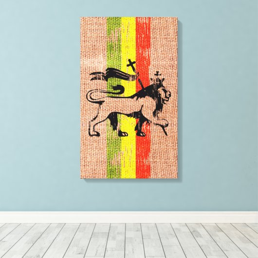 Koningsleeuw Canvas Afdruk (Insitu (Houten vloer))