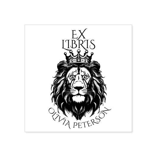 Koningsleeuw Ex Libris Bibliotheek Boek Rubberstempel (Afrduk)