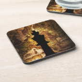 Koningsschaken op oude wereldkaart drankjes onderzetter (Linkerzijde)