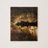 Koningsschaken op oude wereldkaart legpuzzel (Verticaal)