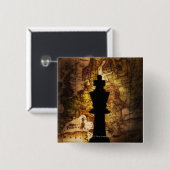 Koningsschaken op oude wereldkaart vierkante button 5,1 cm (Voorkant /achterkant)