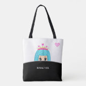 Koningssluier op zwart-wit tote bag (Achterkant)