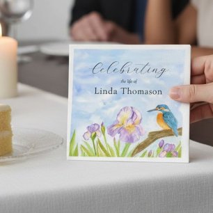 Koningsvogel Paarse Irissen Feest van het Leven Servet