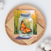 Koningvlinderpot Aquarel Schilderij Kaart