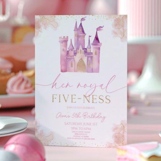 Koninklijk 5-jarig prinsessen feest kaart