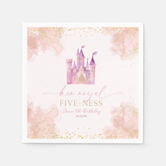 Koninklijk 5-jarig prinsessen feest servet (Voorkant)