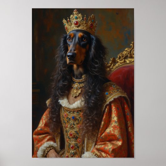 Koninklijk Afghaans Windhond Portret Poster (Voorkant)