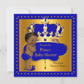 Koninklijk Baby shower Blue Boy Crown Etnic Kaart (Voorkant)