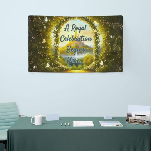 Koninklijk Baby shower Een koninklijk feest begint Spandoek (Beurs)