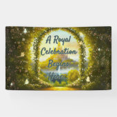 Koninklijk Baby shower Een koninklijk feest begint Spandoek (Horizontaal)