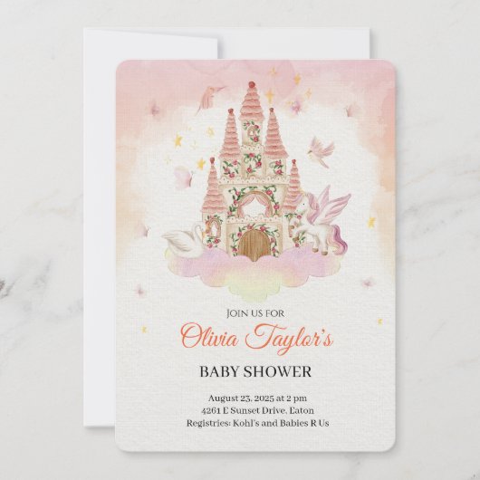 Koninklijk Baby shower in het Dream Castle Kaart (Voorkant)