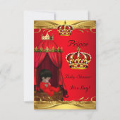 Koninklijk Baby shower Jongen Regal Red Crown Kaart (Voorkant)