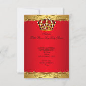 Koninklijk Baby shower Jongen Regal Red Crown Kaart (Achterkant)