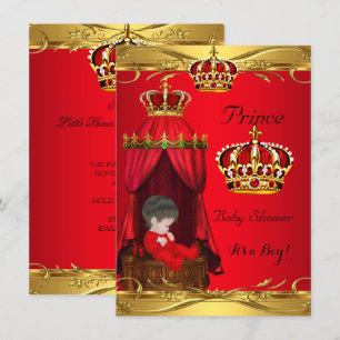 Koninklijk Baby shower Jongen Regal Red Crown Kaart