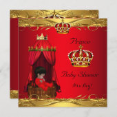 Koninklijk Baby shower Jongen Regal Red Crown Kaart (Voorkant / Achterkant)