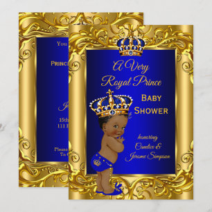 Koninklijk Baby shower Koninklijk blauw goud Kaart