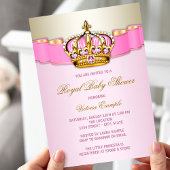 Koninklijk Baby shower van Roze en Gold Princess Kaart