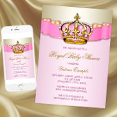 Koninklijk Baby shower van Roze en Gold Princess Kaart