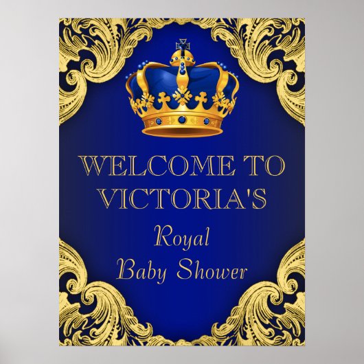 Koninklijk Baby shower Welkomstteken Poster (Voorkant)