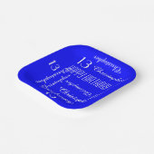 Koninklijk Blauw 13e Verjaardagsfeestje Herhaal Na Papieren Bordje (Gebogen)