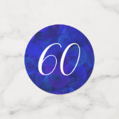 Koninklijk Blauw 60 en PARTIJ bij pensionering Confetti (Kleine voorkant)