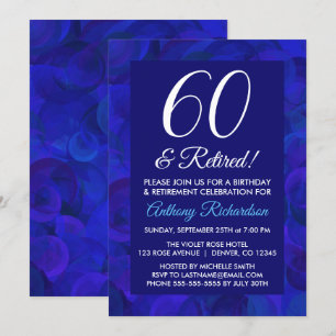 Koninklijk Blauw 60 en Pensioen Pensioenfeestje Kaart