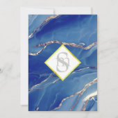 *~ KONINKLIJK BLAUW AR66 QR + RSVP Agaat Bruiloft Kaart (Voorkant)