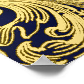 Koninklijk Blauw Baby shower Gold Prince Poster (Hoek)