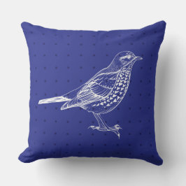 koninklijk blauw BIRD-ONTWERP-Sierkussen Kussen