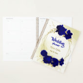 Koninklijk Blauw Bloemen Gouden Bruiloft Planner (Display)